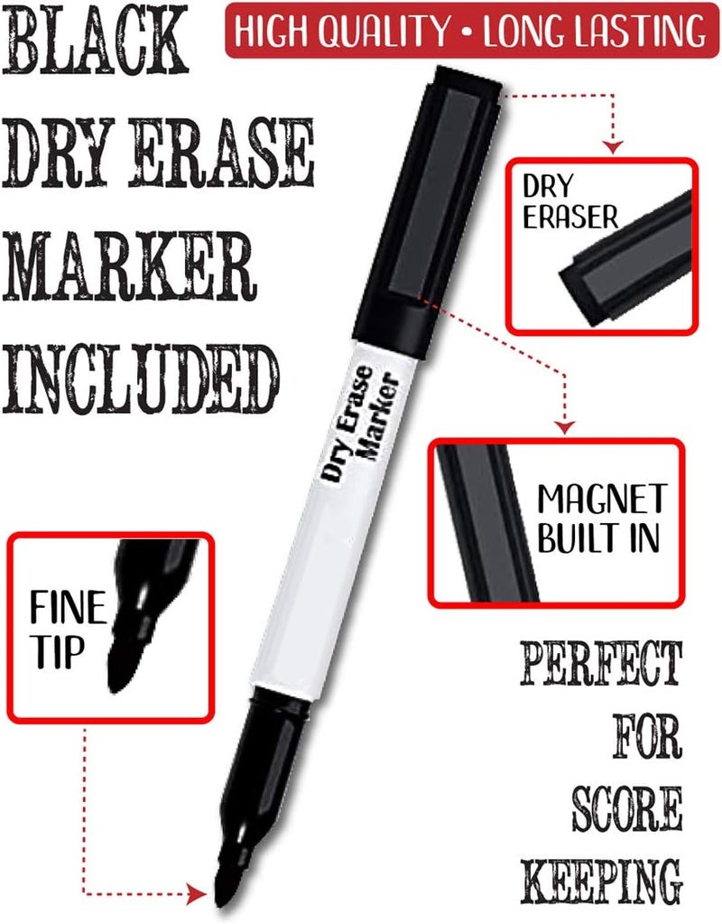 Lone Star Art Dart Scoreboard (white) Dry Erase for Keeping Score in All Cricket Games, 301 or 501 - Dart Board Scoreboard Includes Magnetic Dry Erase Marker with Eraser - A Really Great Looking Darts Scoreboard - Image 5